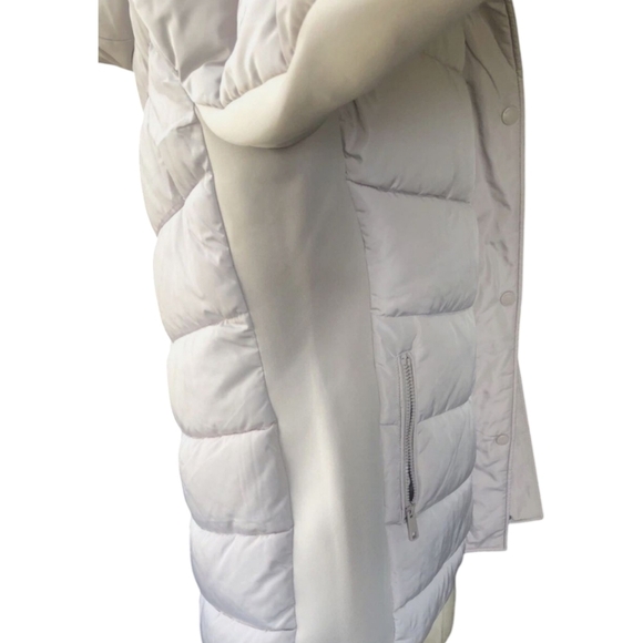 Andrew Marc cream Neutral Cozy Quilted  Faux Fur Trim Hooded Puffer Coat Sz XL - Picture 6 of 16